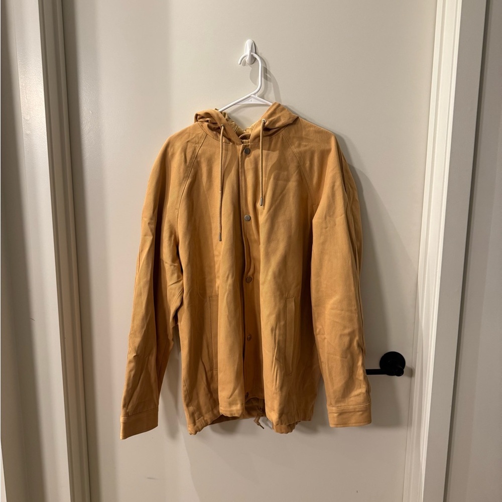 Zara Men's Yellow Hooded Raincoat